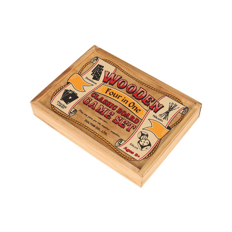 DULTON Wooden 4in classic board game set/Natural